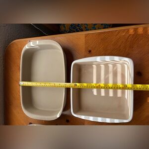 Pampered Chef Family Heritage Stoneware bakers, specifically natural,set